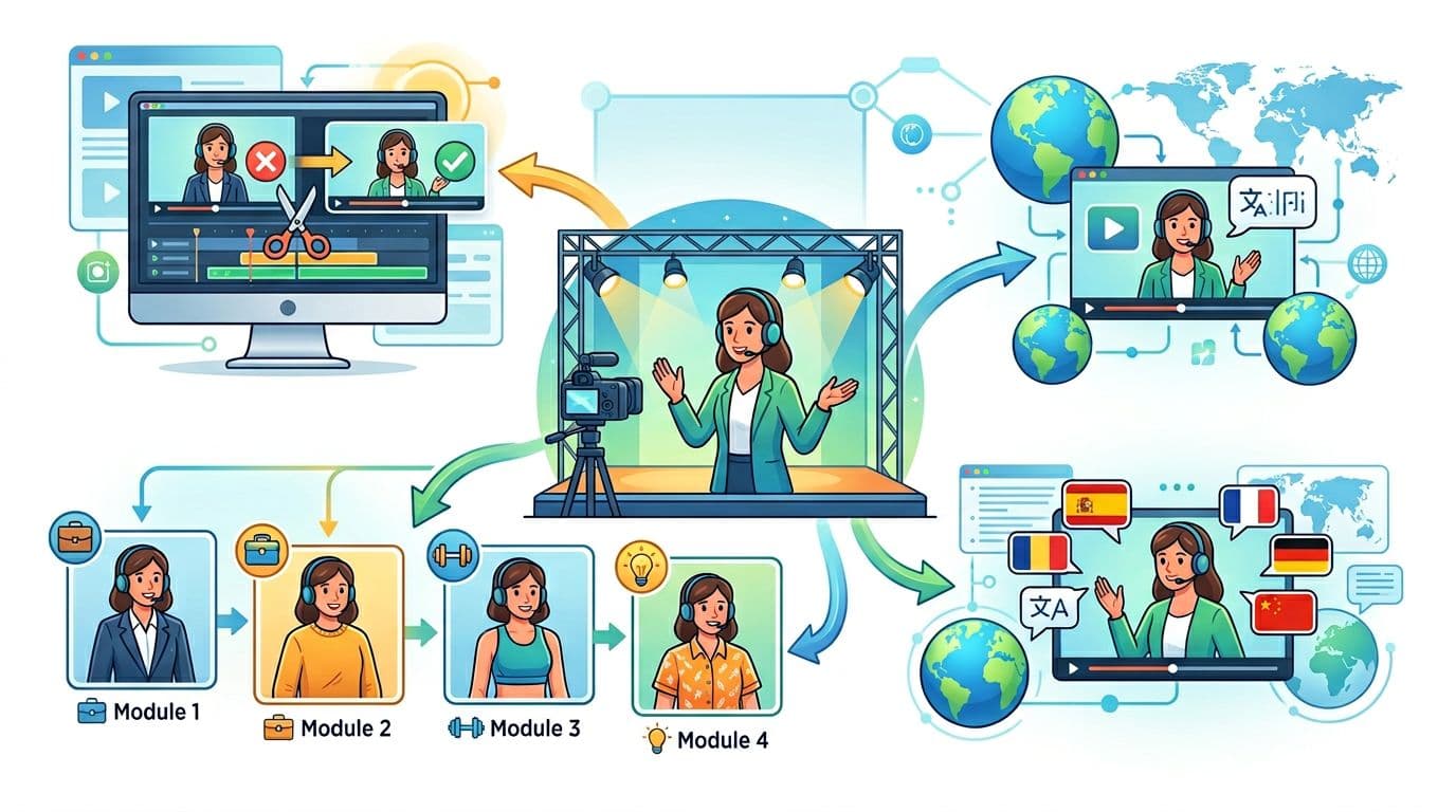 AI face swap for coaches, educators, and course creators in multiple languages