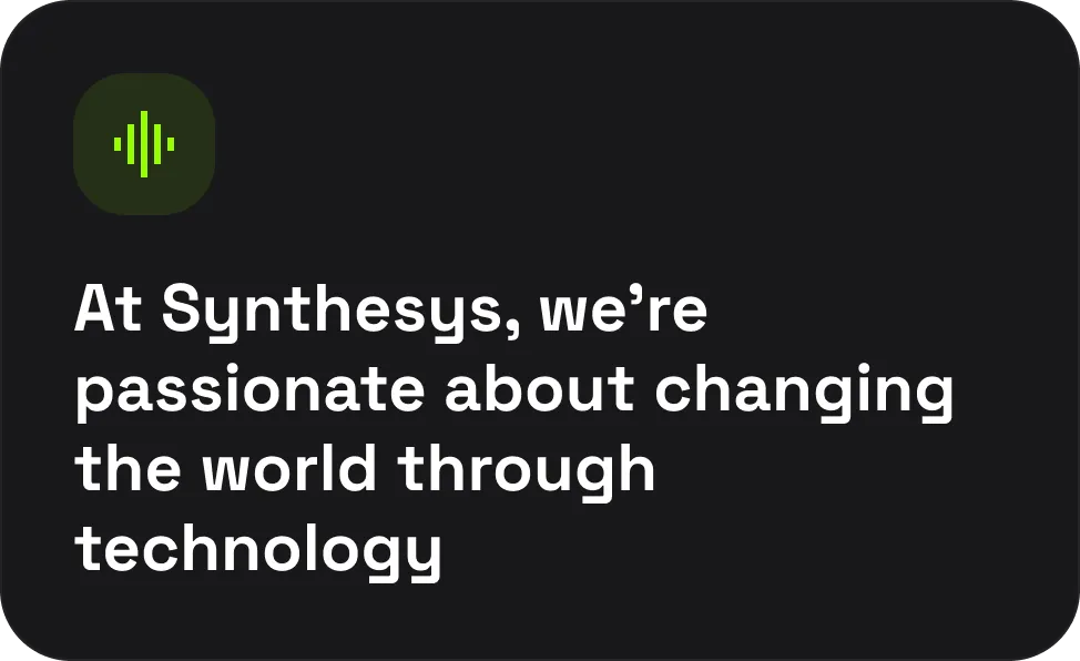 Synthesys mission — changing the world through ethical AI tools