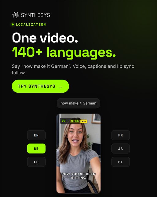 One video. 140+ languages. (1080x1350)