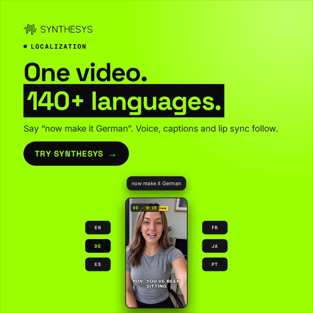 One video. 140+ languages. (1080x1080)