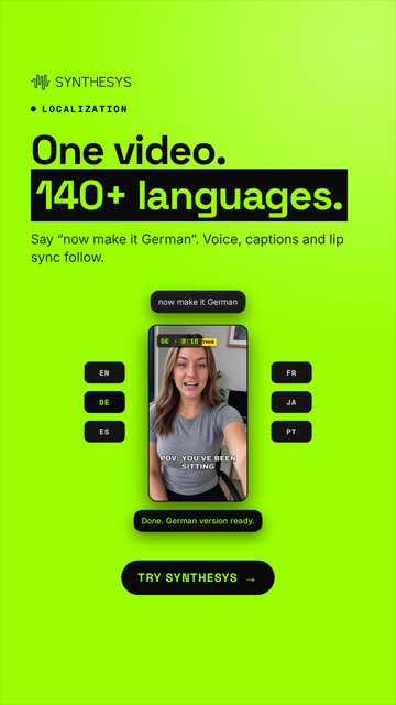 One video. 140+ languages. (1080x1920)