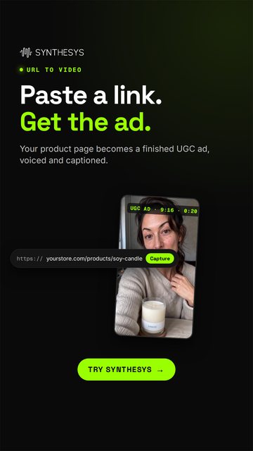 Paste a link. Get the ad. (1080x1920)