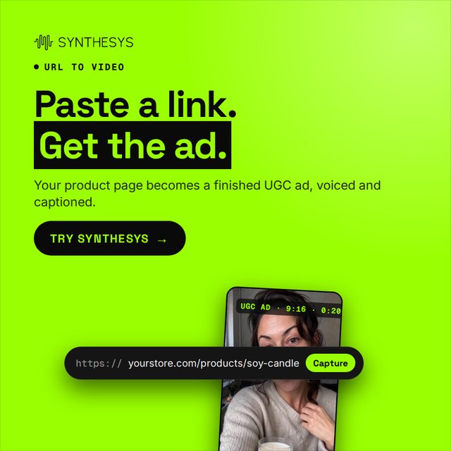 Paste a link. Get the ad. (1080x1080)