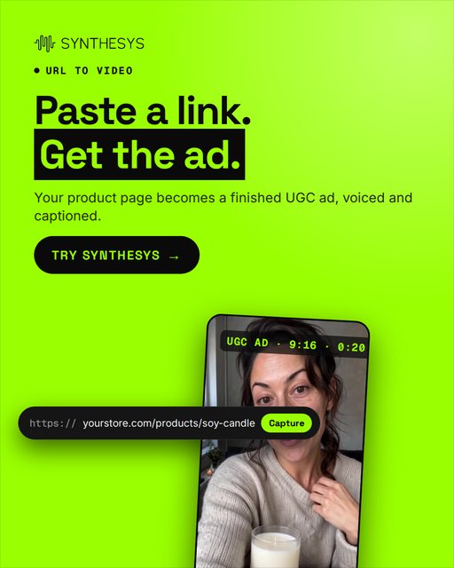 Paste a link. Get the ad. (1080x1350)