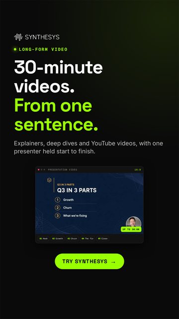 30-minute videos. From one sentence. (1080x1920)
