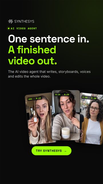 One sentence in. A finished video out. (1080x1920)