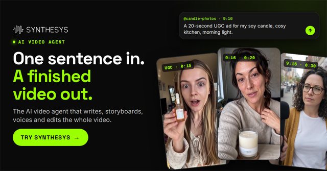 One sentence in. A finished video out. (1200x628)
