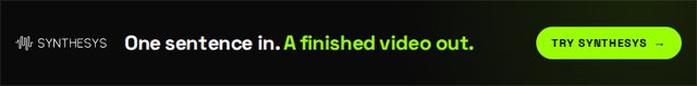 One sentence in. A finished video out. (728x90)