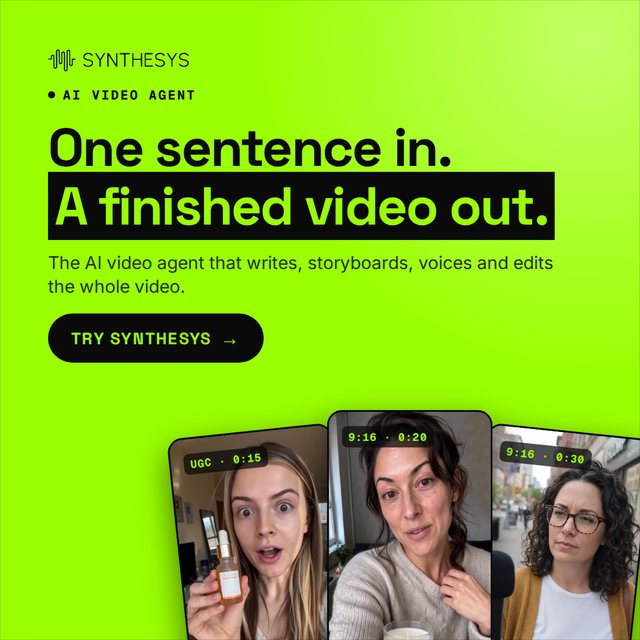 One sentence in. A finished video out. (1080x1080)