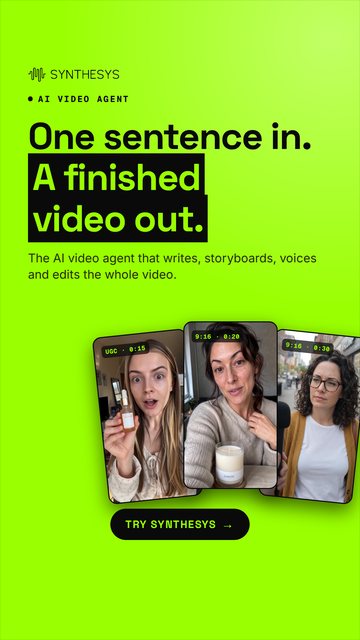 One sentence in. A finished video out. (1080x1920)