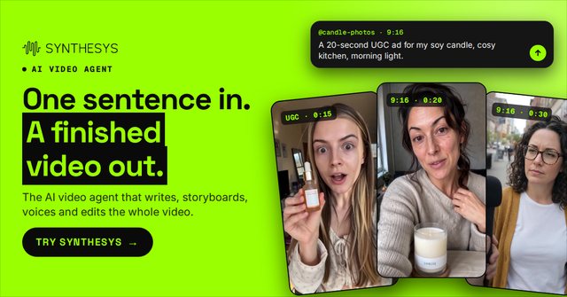 One sentence in. A finished video out. (1200x628)