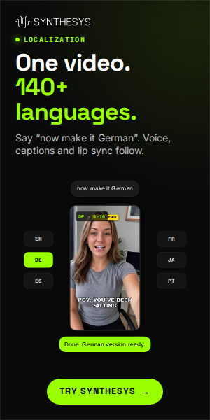 One video. 140+ languages. (300x600)