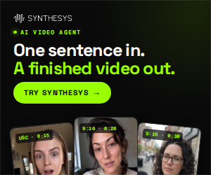 One sentence in. A finished video out. (300x250)