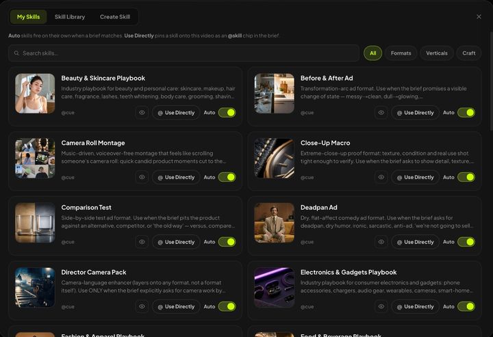 Skills library: ad formats, industry playbooks and craft skills