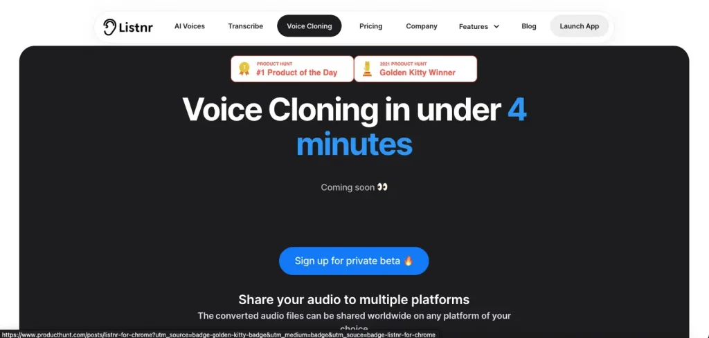 listnr voice cloning