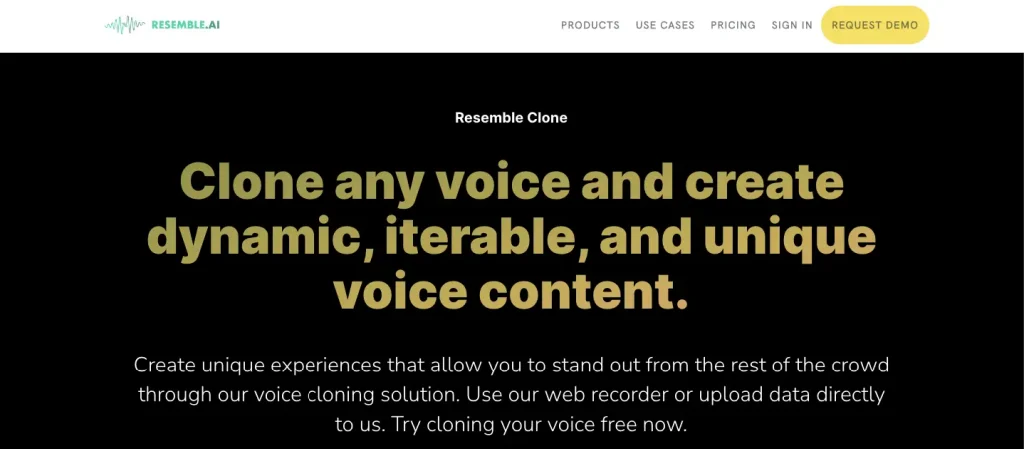 resembleai voice cloning