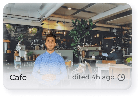 Editing AI avatar coffee shop background