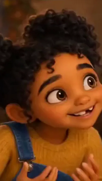 A girl asking her grandmother a question, from our animated story video